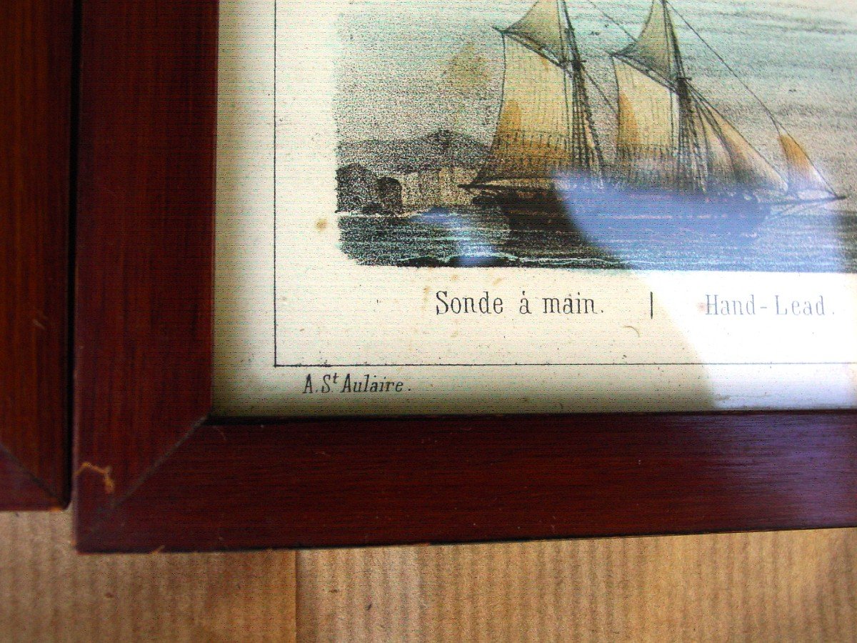 Suite De 13 Planches Lithographiées Sur La Marine à Voile Vers 1900-photo-3