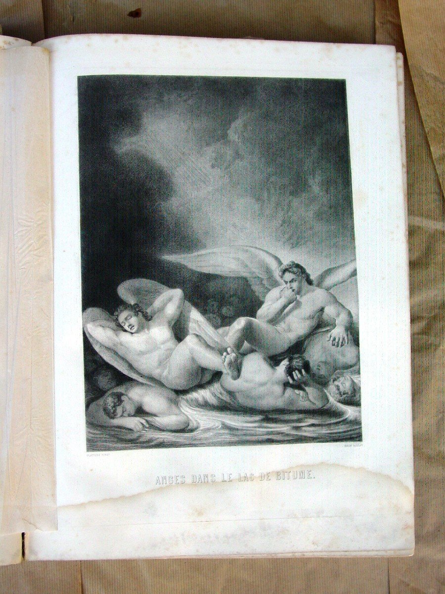 Milton : Le Paradis Perdu 27 Gravures d'Aprés Flatters Traduction Chateaubriand-photo-1