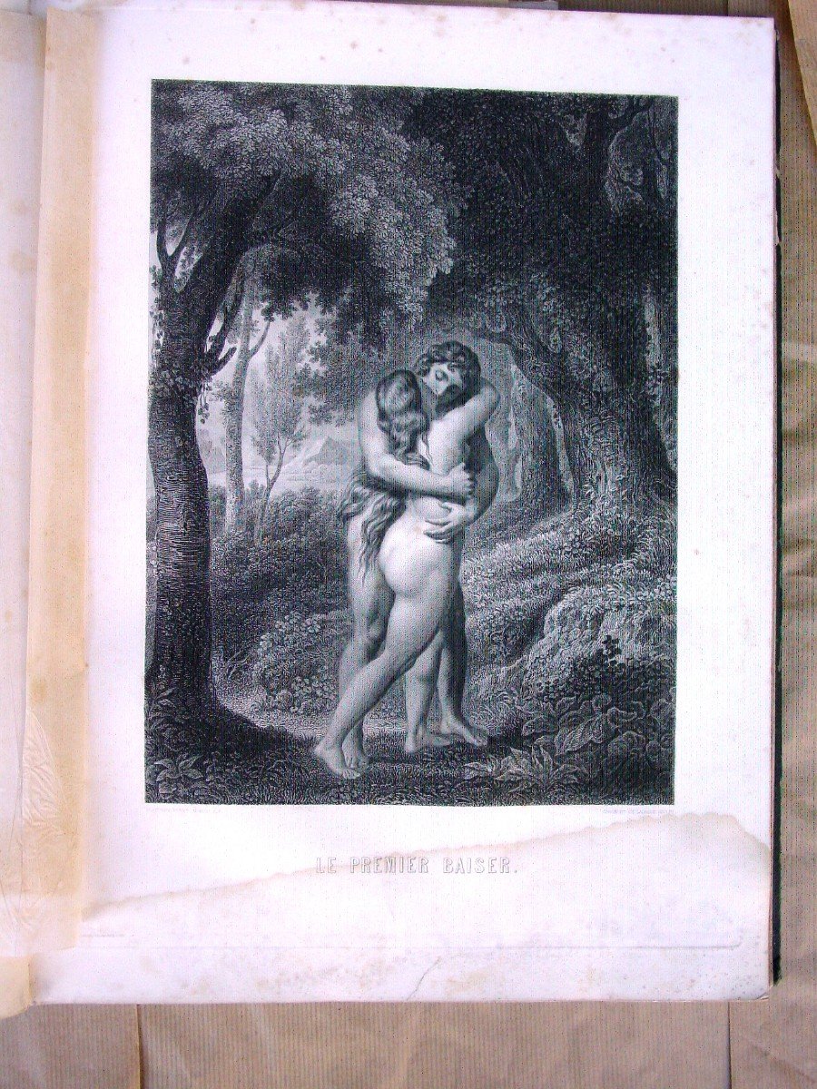 Milton : Le Paradis Perdu 27 Gravures d'Aprés Flatters Traduction Chateaubriand-photo-3