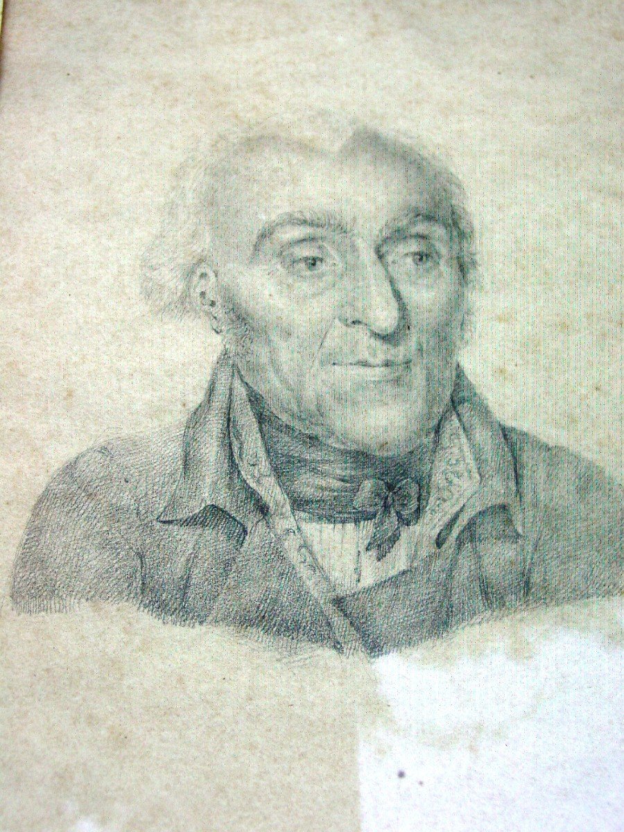 2 Drawings, Portraits From The 19th Century.-photo-2