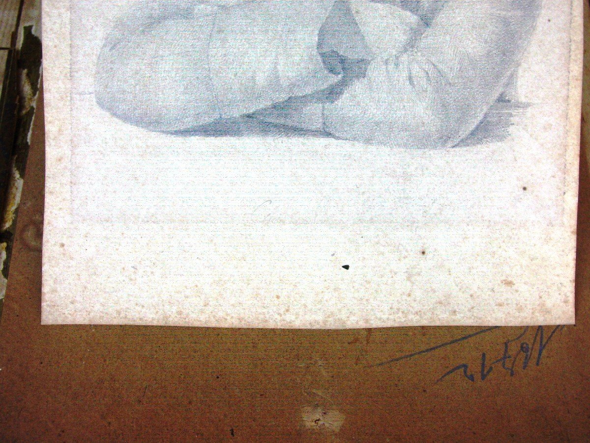 2 Drawings, Portraits From The 19th Century.-photo-1