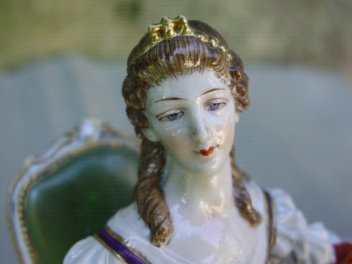 A. Muller Volkstedt Dresden Porcelain Woman With Cello Circa 1920 Figurine-photo-4