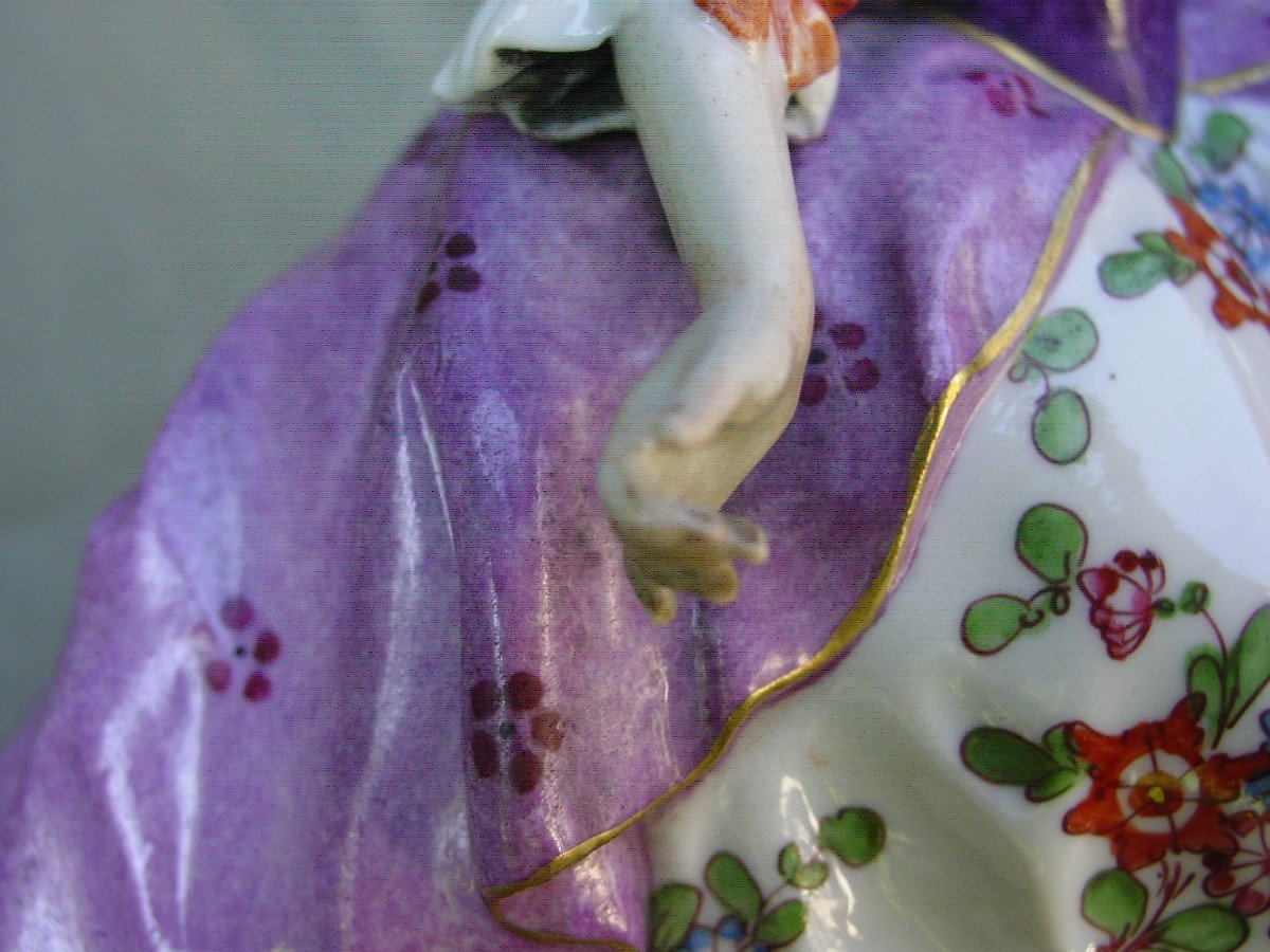 A. Muller Volkstedt Dresden Porcelain Woman With Cello Circa 1920 Figurine-photo-5