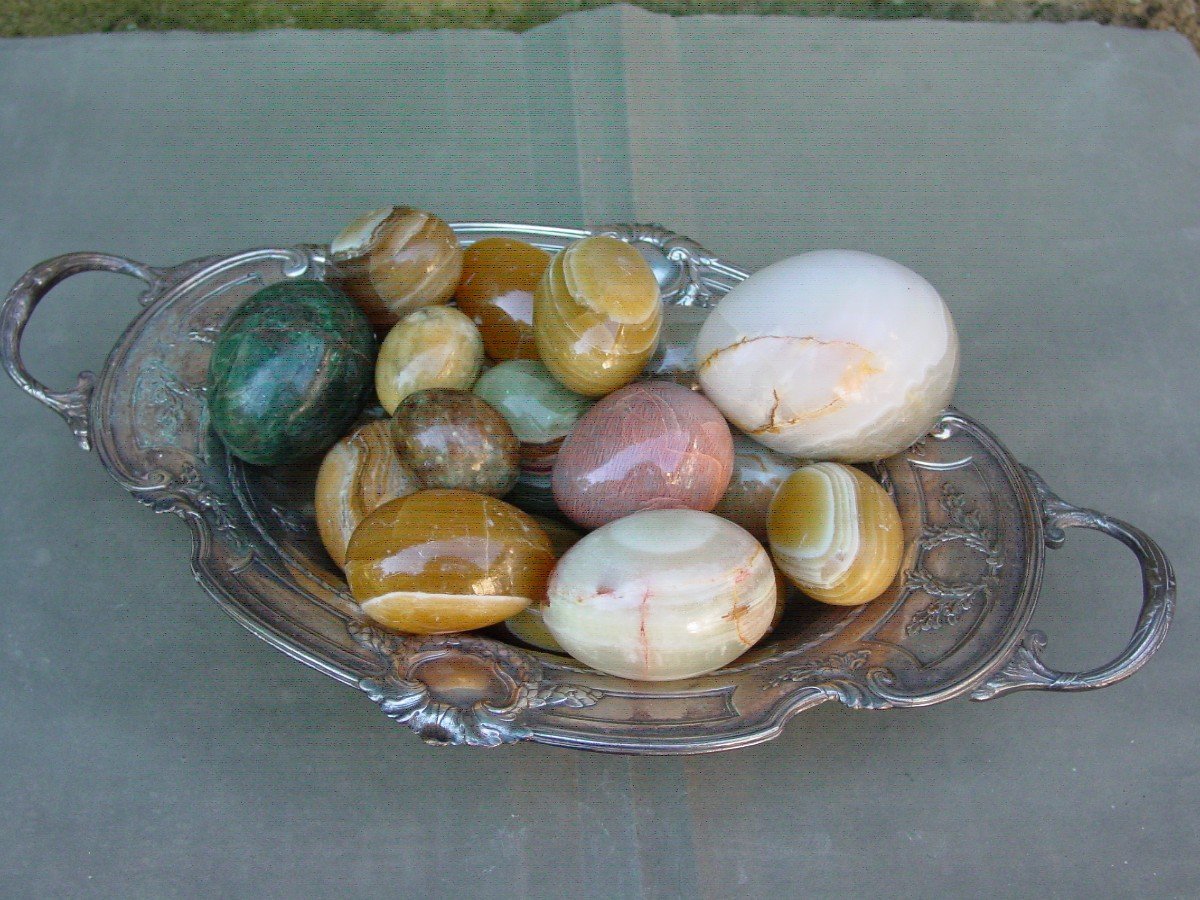 Natural Hard Stone Egg Set 