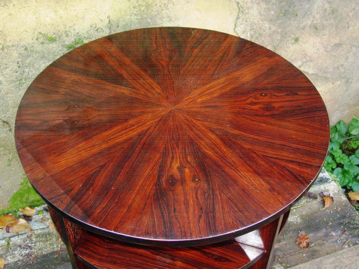 Round Art Deco Period Pedestal Table In Rosewood Coffee Table-photo-3