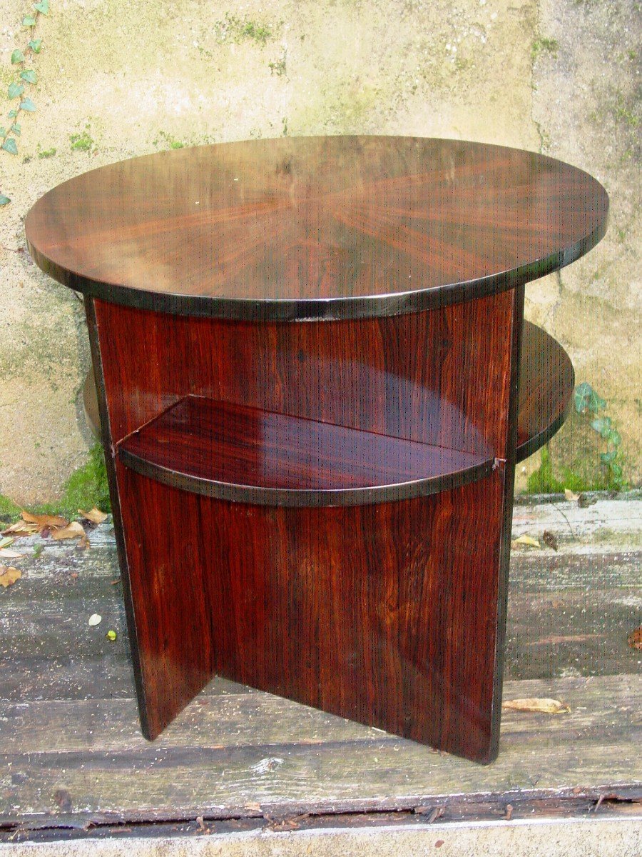 Round Art Deco Period Pedestal Table In Rosewood Coffee Table-photo-4