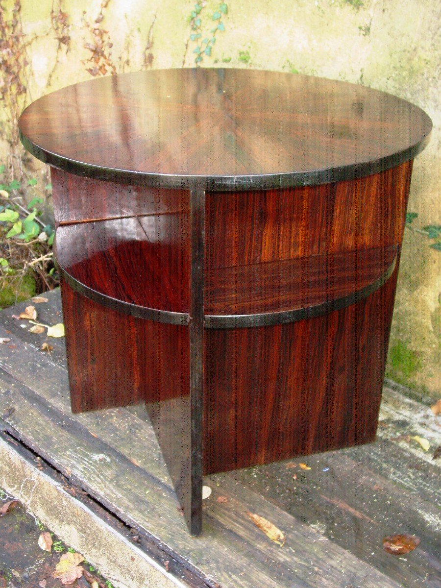 Round Art Deco Period Pedestal Table In Rosewood Coffee Table