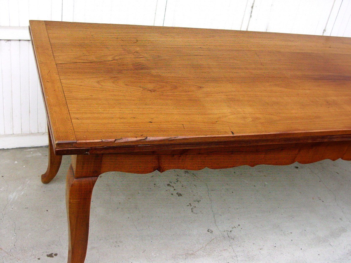 Very Large (468 Cm.) 19th Century Louis XV Style Cherry Wood Farmhouse Table -photo-3