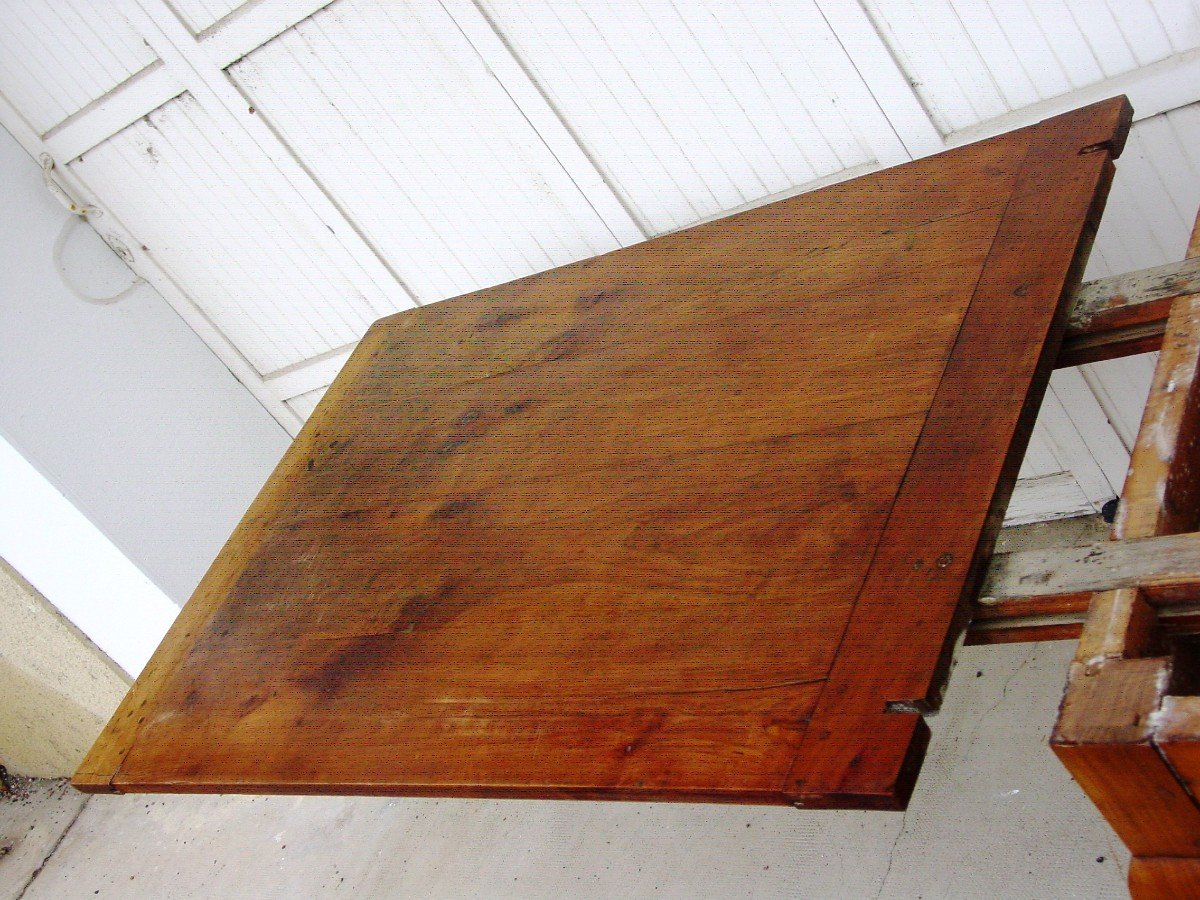 Very Large (468 Cm.) 19th Century Louis XV Style Cherry Wood Farmhouse Table -photo-3