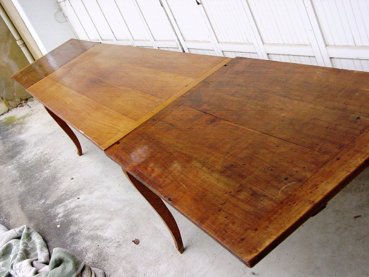 Very Large (468 Cm.) 19th Century Louis XV Style Cherry Wood Farmhouse Table -photo-7