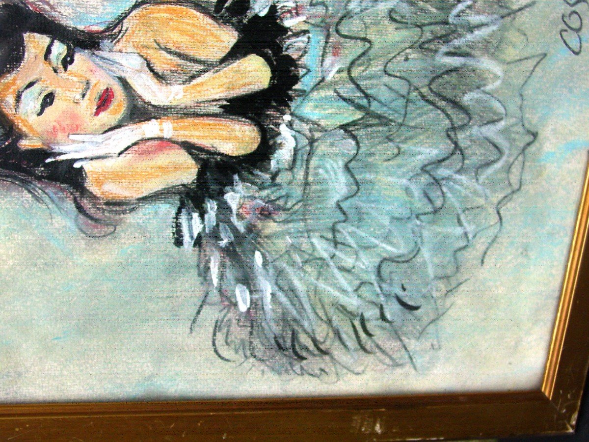 Dancer Treated In Pastel Signed Cosson-photo-1