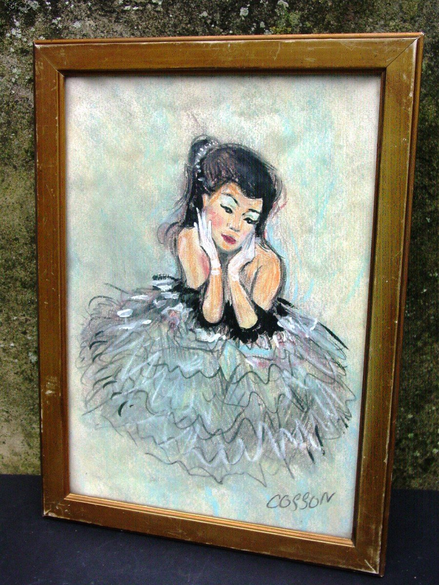 Danseuse Traitée Au Pastel Signé Cosson