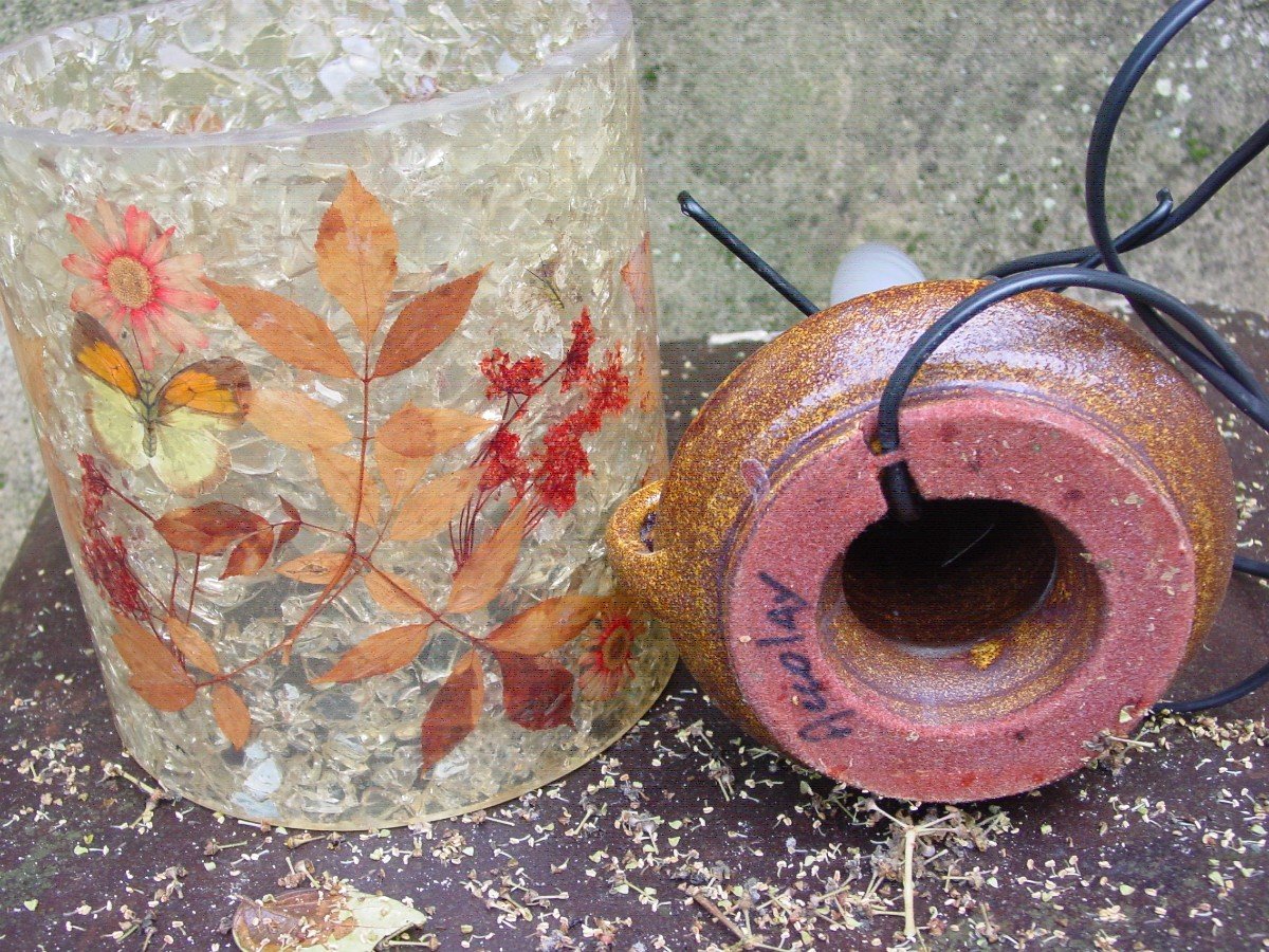 Lamp (h. 31.5 Cm.) Accolay Stoneware & Resin & Plants-photo-7