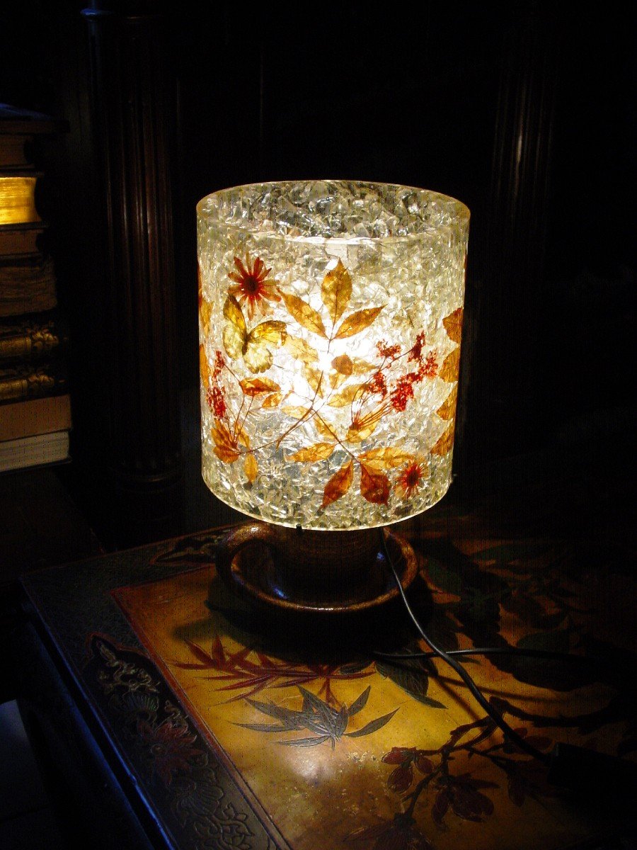 Lamp (h. 31.5 Cm.) Accolay Stoneware & Resin & Plants