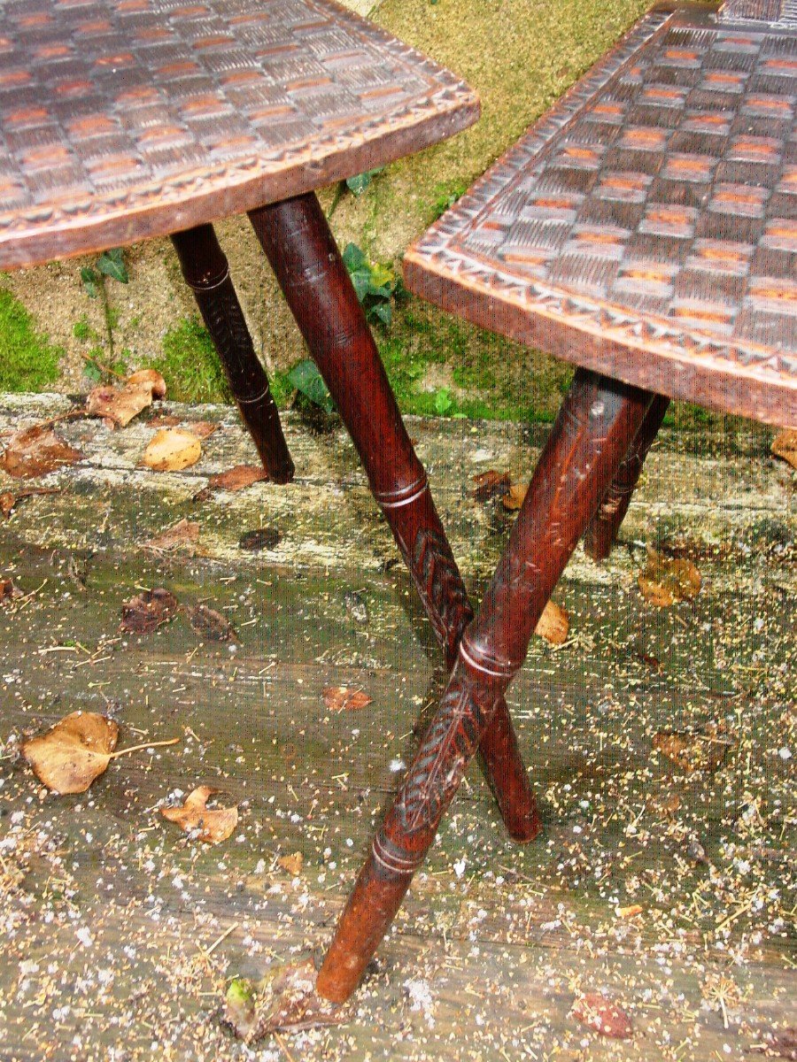 Pair Of Chairs From South Germany, Switzerland, Oak, Ladders, End Of 19th Century-photo-4