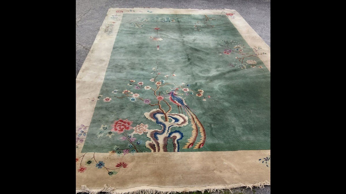 Grand (550 X 360 Cm.) Tapis Chine époque 1900-20 à Restaurer & Nettoyer-photo-2