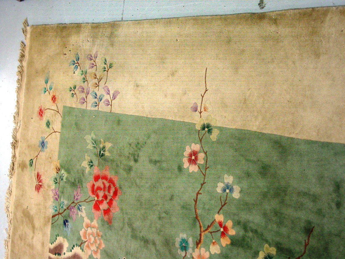 Grand (550 X 360 Cm.) Tapis Chine époque 1900-20 à Restaurer & Nettoyer-photo-5