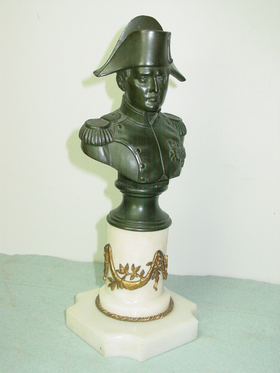 Bust Of Napoleon, 19th Century, In Patinated Bronze-photo-3