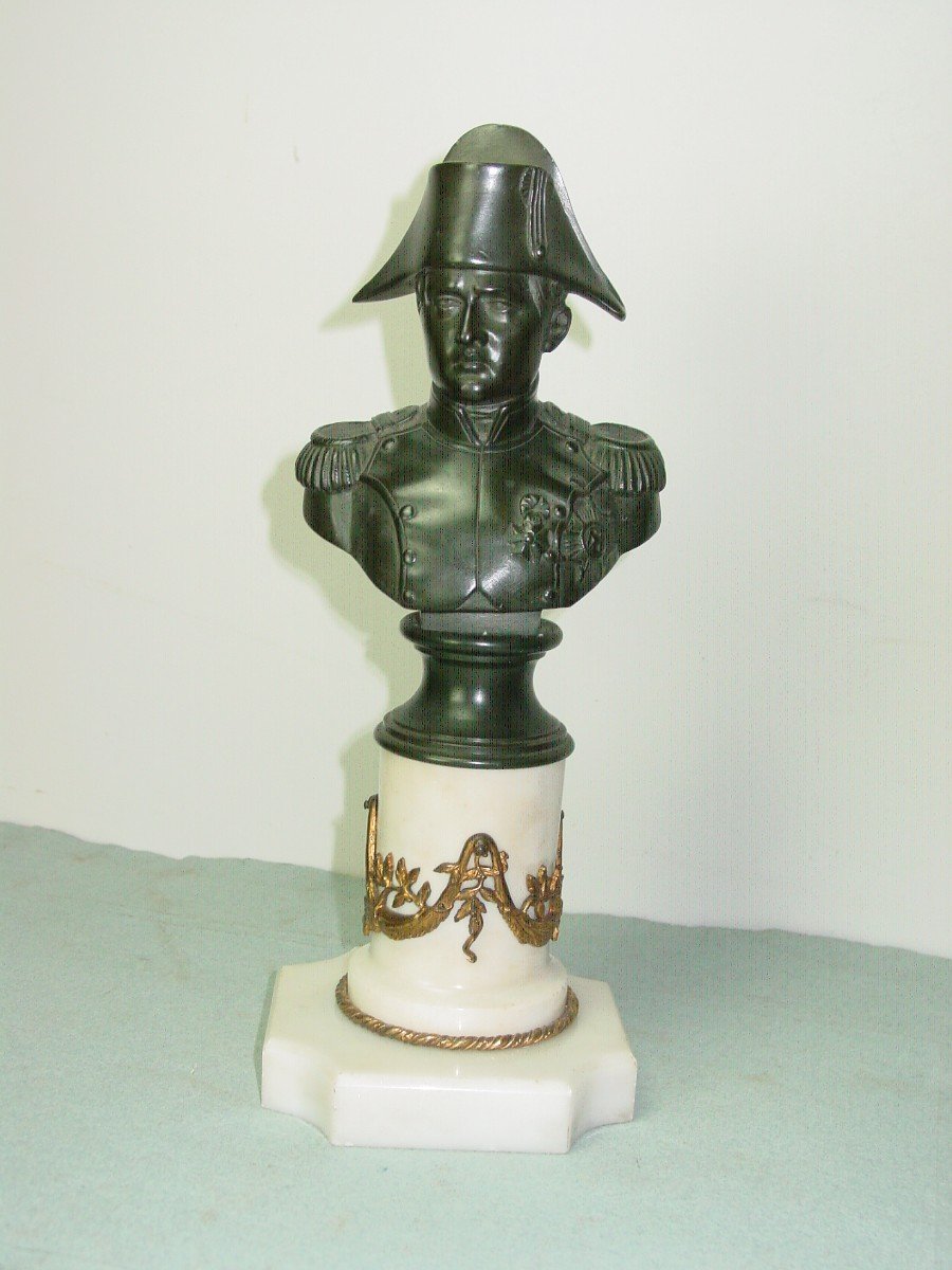 Bust Of Napoleon, 19th Century, In Patinated Bronze-photo-4