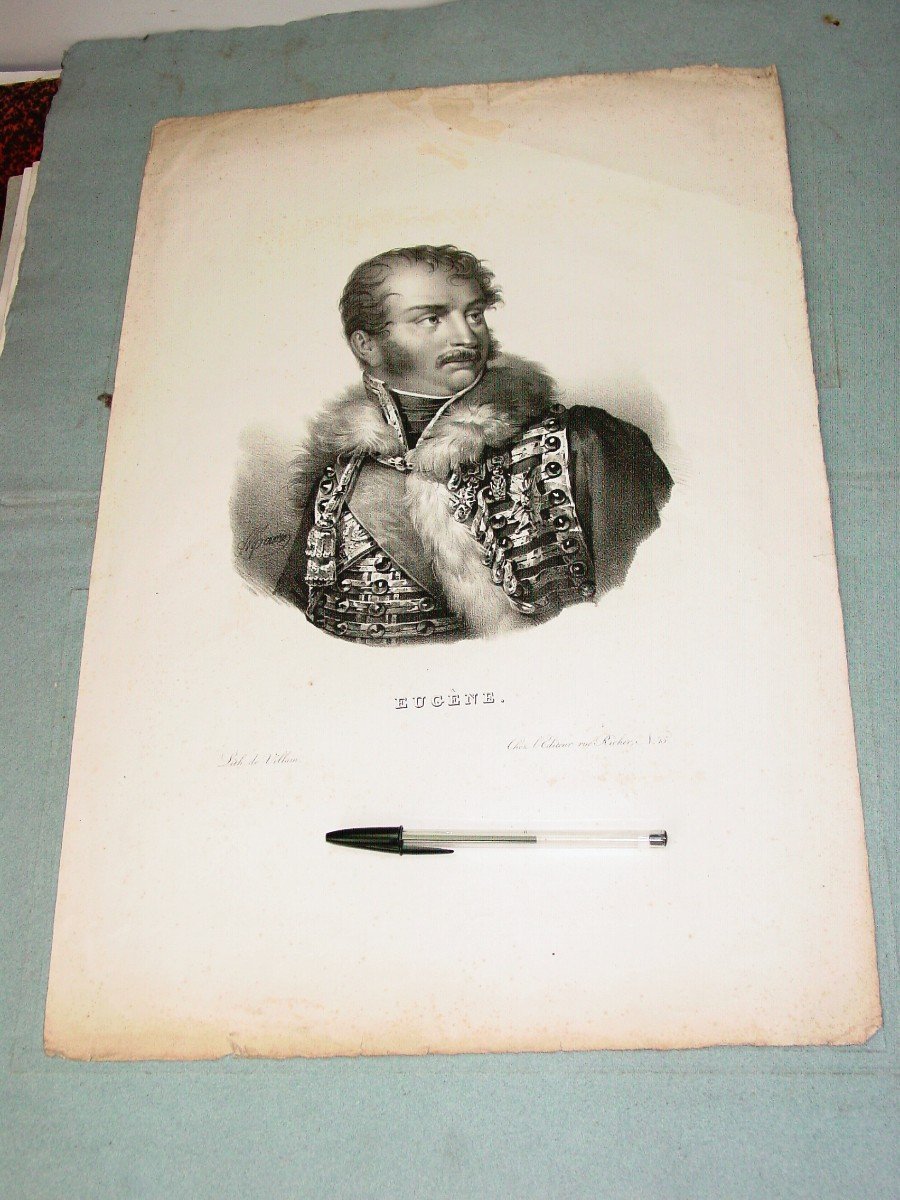 Eugène De Beauharnais Romantic Lithograph By Villain 19th Century-photo-2