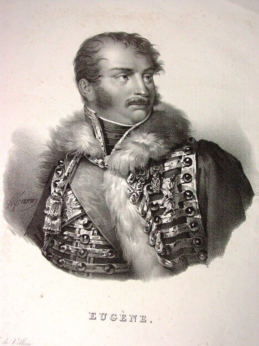 Eugène De Beauharnais Romantic Lithograph By Villain 19th Century