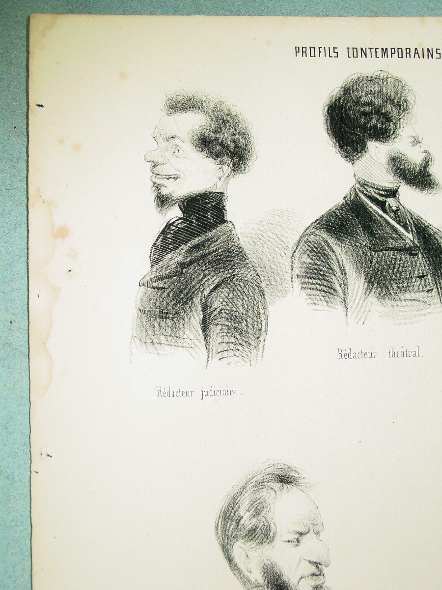 4 Lithographs Caricatures Of The Journalist Of The End Of The 19th Century By Lami, Platier Etc....-photo-1