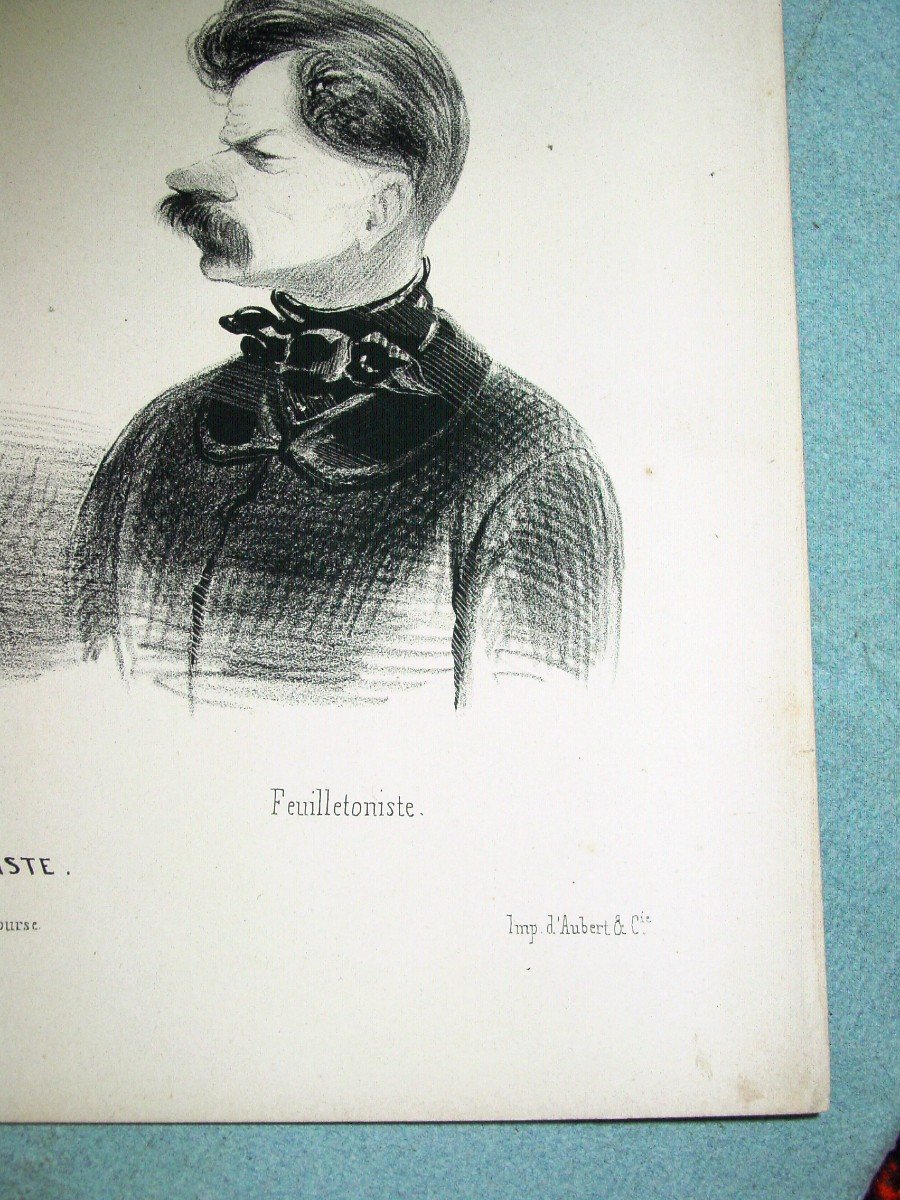 4 Lithographs Caricatures Of The Journalist Of The End Of The 19th Century By Lami, Platier Etc....-photo-2