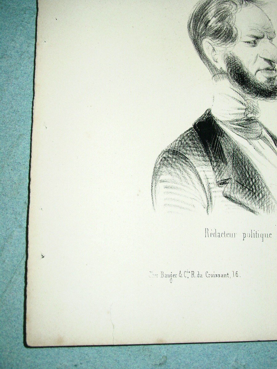 4 Lithographs Caricatures Of The Journalist Of The End Of The 19th Century By Lami, Platier Etc....-photo-3