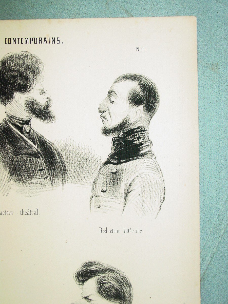 4 Lithographs Caricatures Of The Journalist Of The End Of The 19th Century By Lami, Platier Etc....-photo-4