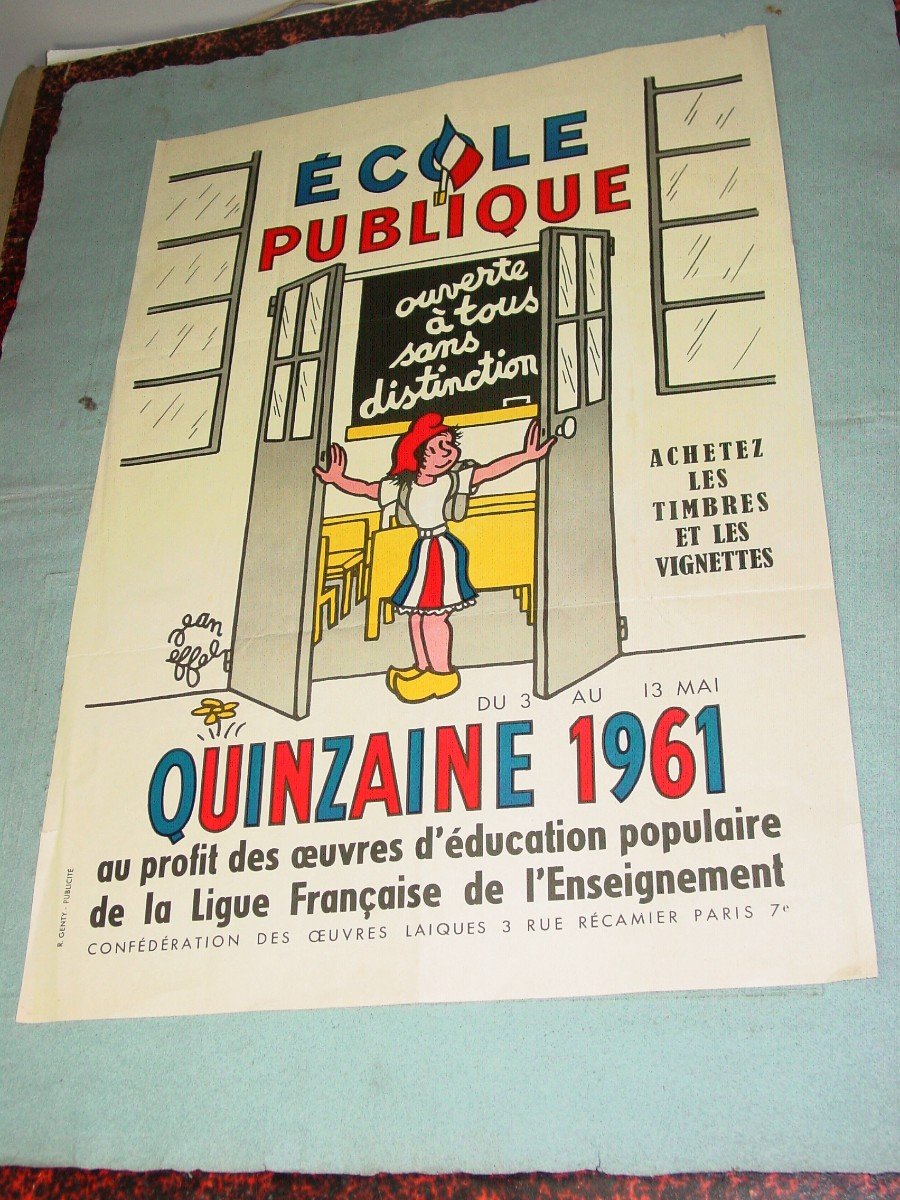 Affiche école Publique Jean Effel 1961