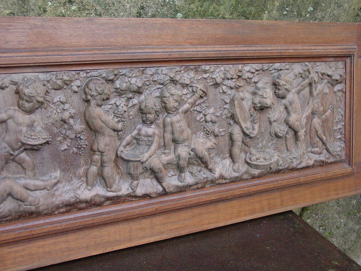 Frise En Bois Traitée En Bas-relief 1890-photo-4