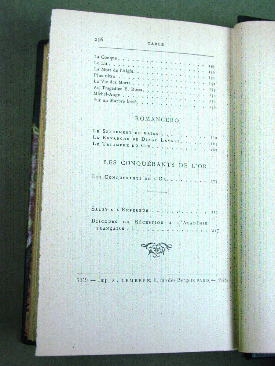 Un peu de poésie: José Maria De Hérédia  "les Trophées" Chez Lemerre Passage Choiseul  1948-photo-2