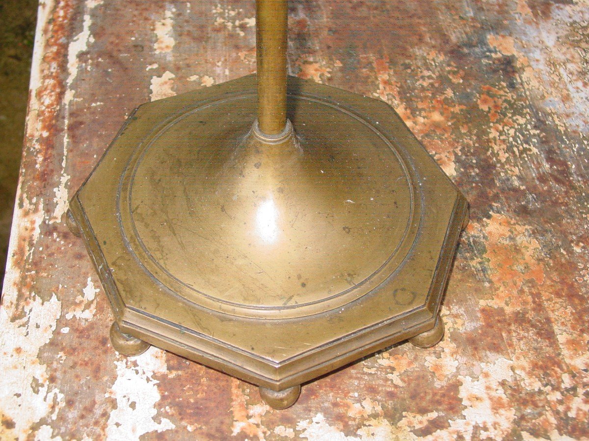 Large Bronze Lamp Worship Type Circa 1920-photo-2