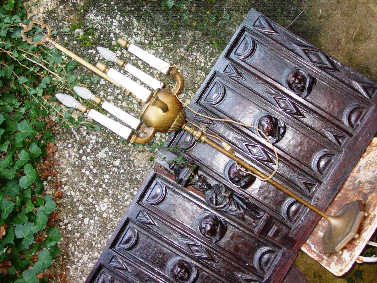 Large Bronze Lamp Worship Type Circa 1920