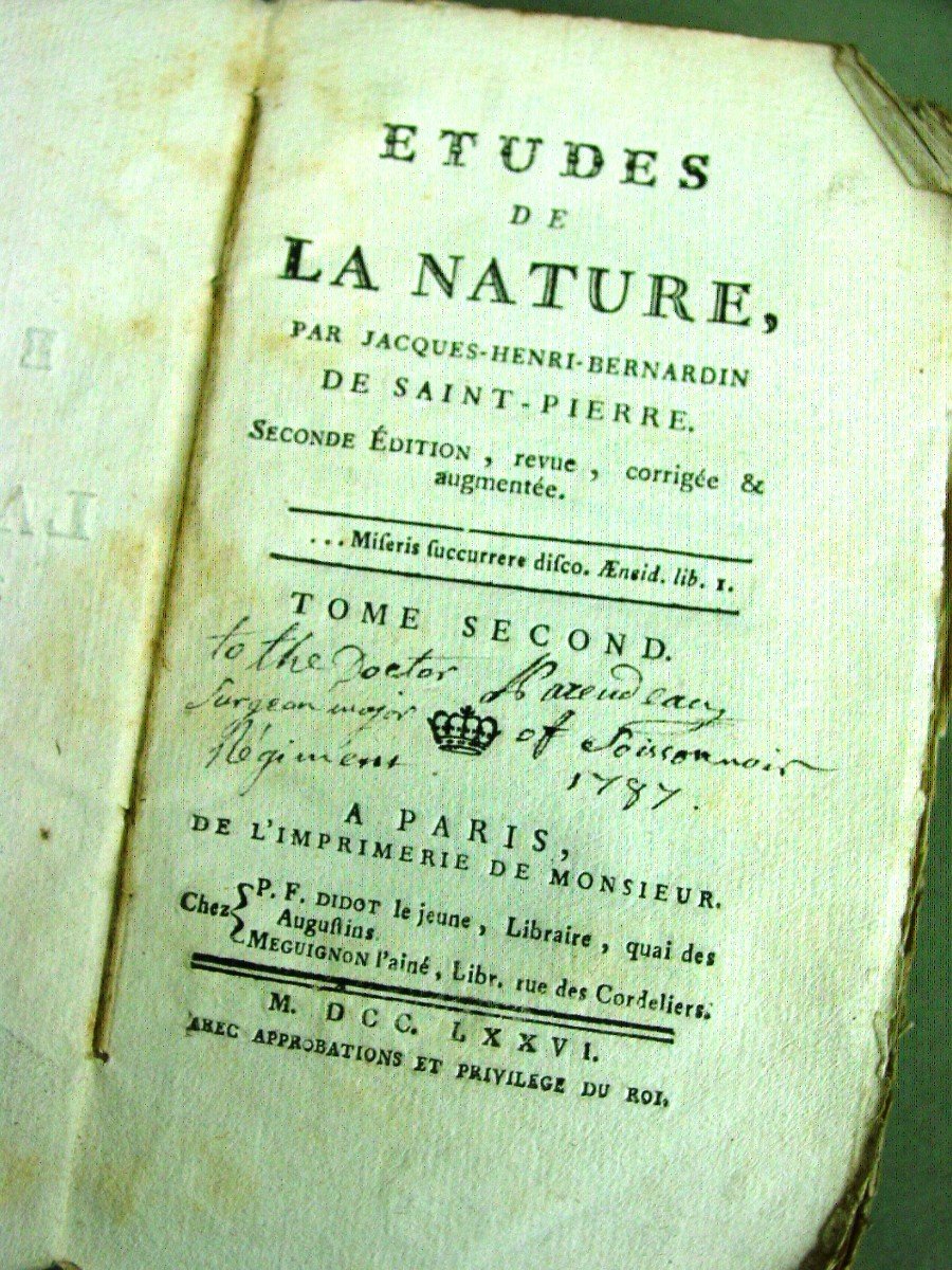 Etudes De La Nature B. De Saint Pierre 1786 -photo-1