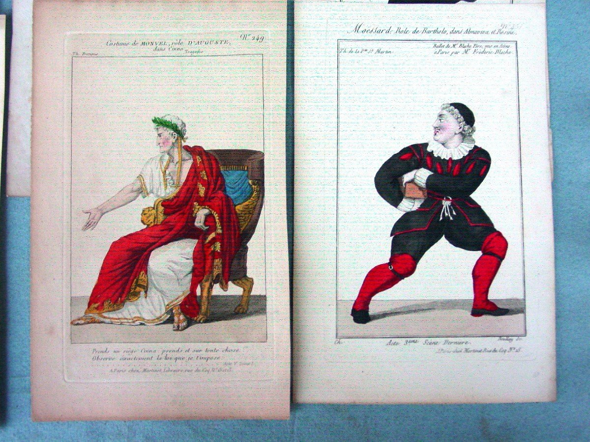 9 Gravures De Chez Martinet Vers 1815 Personnages Théâtre Boulevard-photo-2