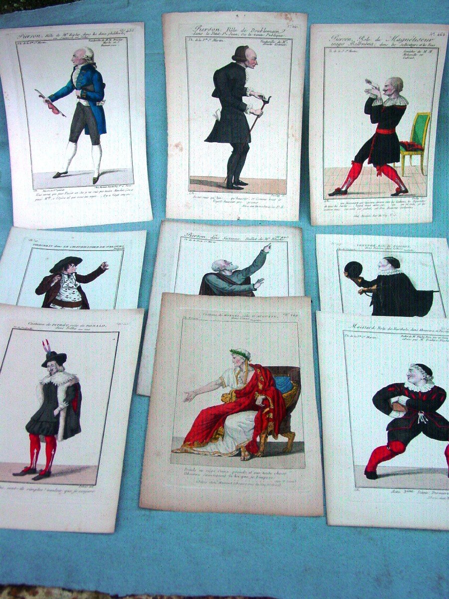 9 Engravings From Chez Martinet Around 1815 Characters Theater Boulevard-photo-8