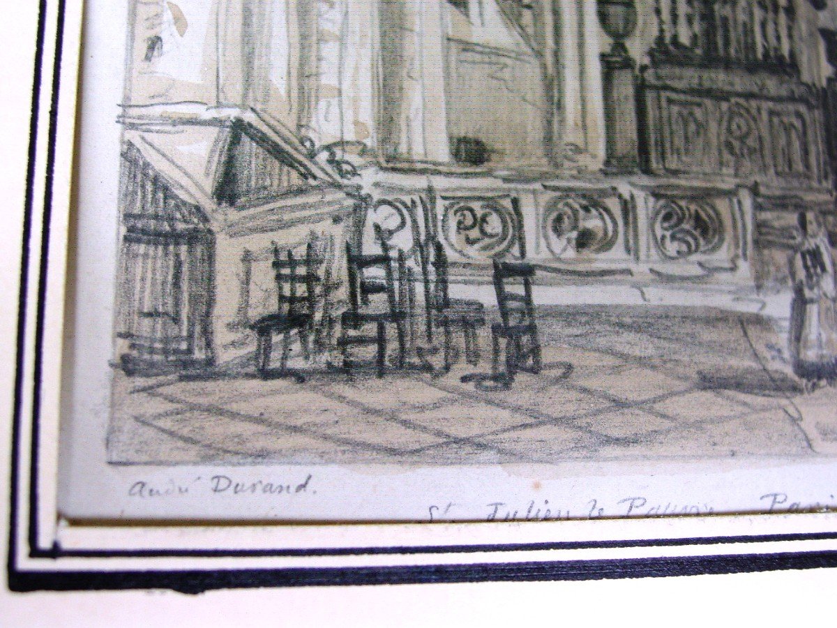 André Durand (1807-1867) Dessin église Saint Julien Le Pauvre Paris-photo-2