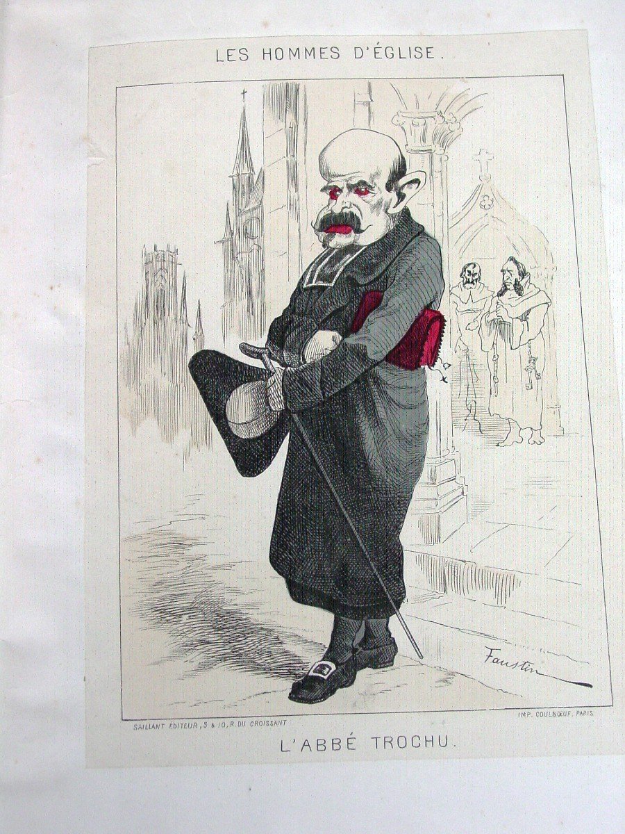 7 Lithographies Faustin Autour De Napoléon III : Les Masques , Hugo, Thiers Etc.-photo-4