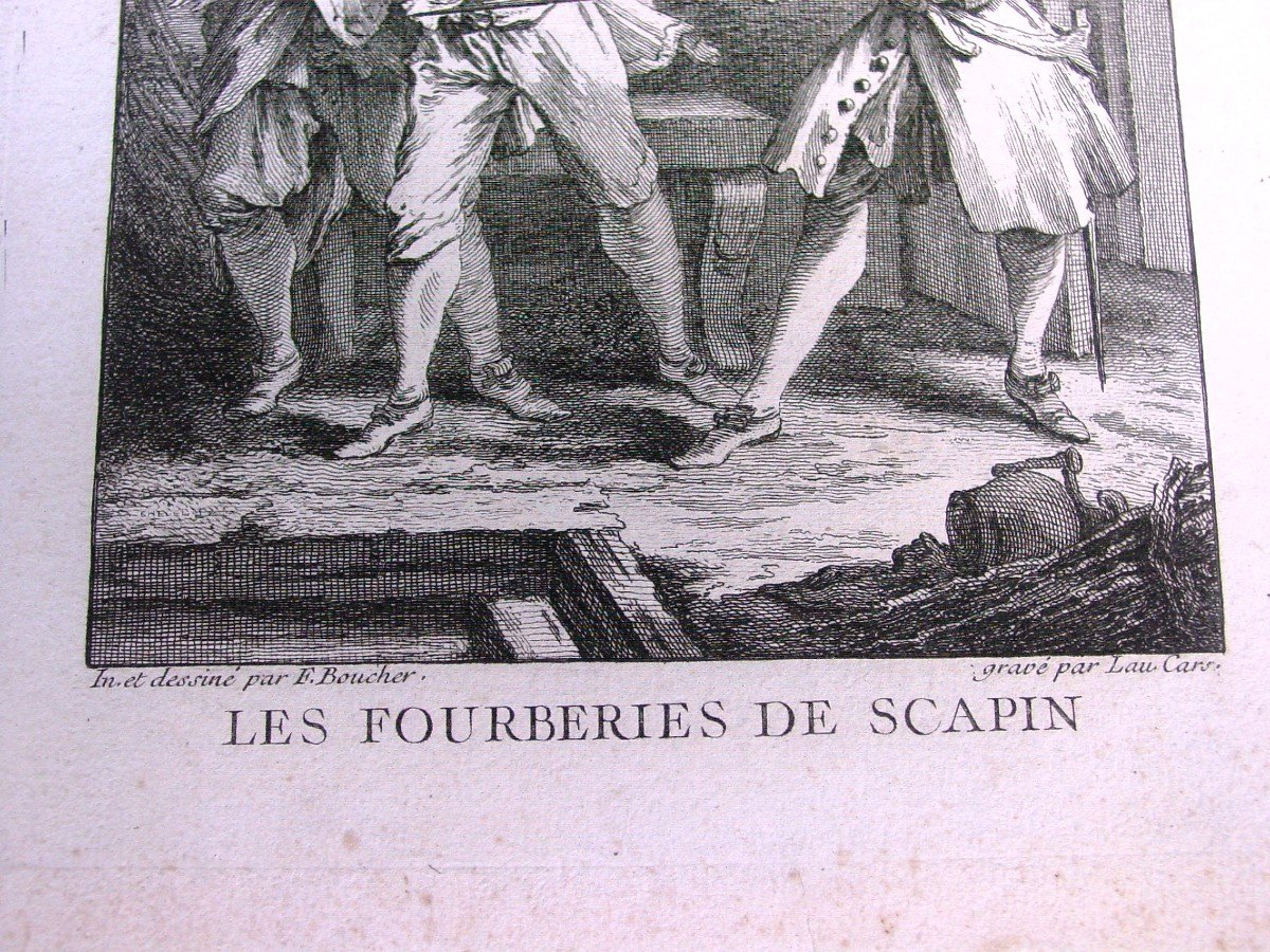 3+4 Engravings "molière Pieces" After F. Boucher By Lau Cars-photo-4