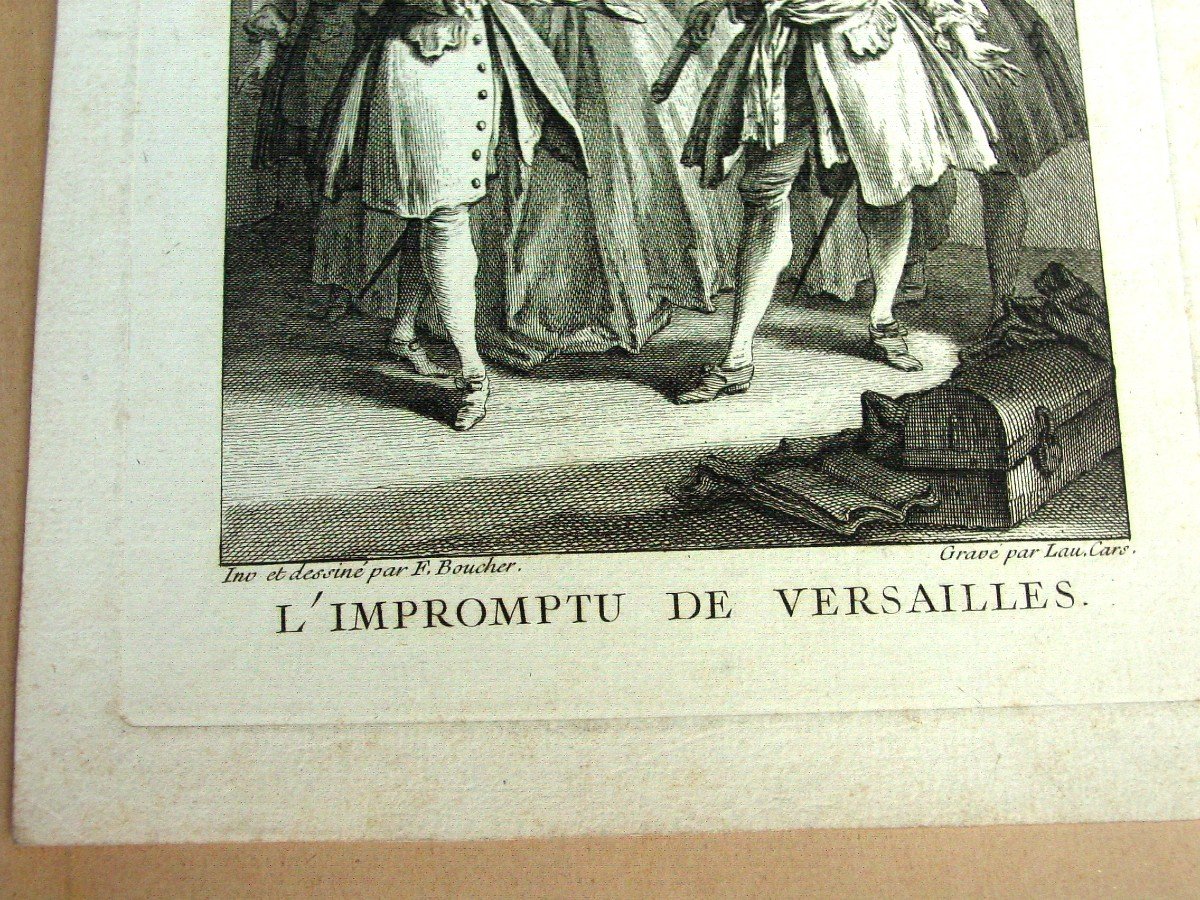 3+4 Engravings "molière Pieces" After F. Boucher By Lau Cars-photo-1