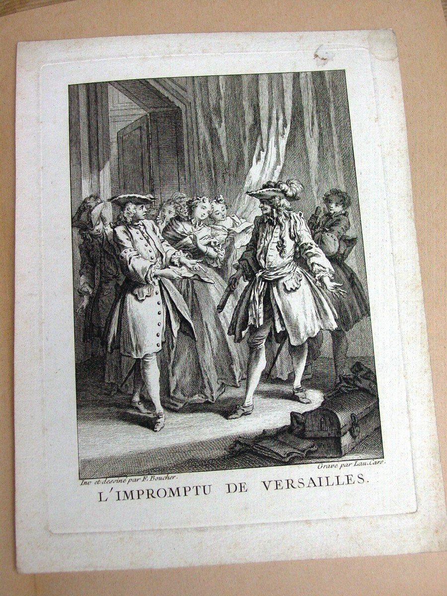 3+4 Engravings "molière Pieces" After F. Boucher By Lau Cars-photo-2