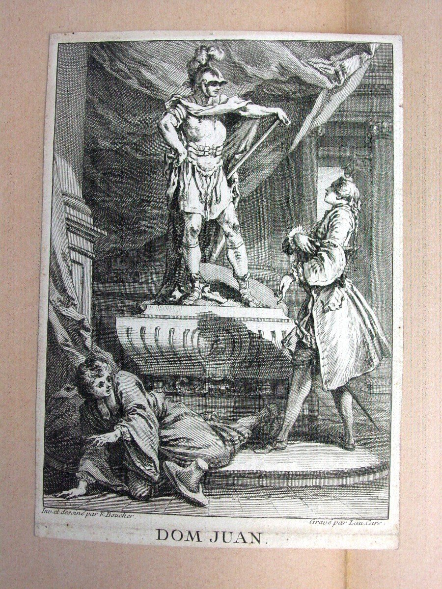 3+4 Engravings "molière Pieces" After F. Boucher By Lau Cars-photo-4