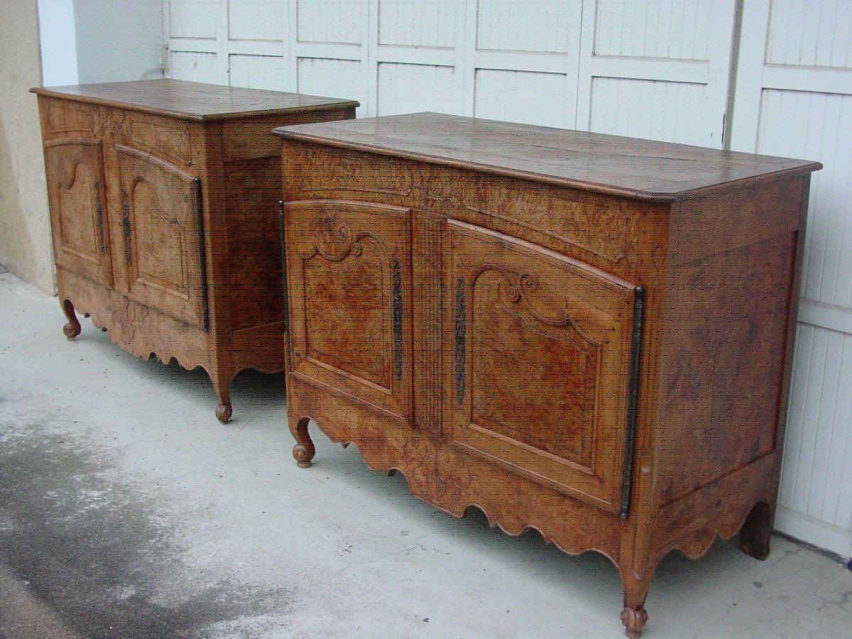 Fake Pair Of Ash Burl Sideboards-photo-7