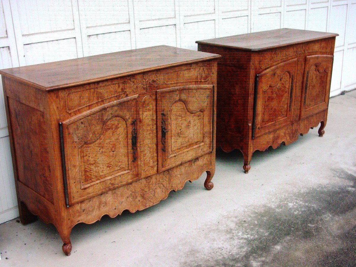 Fake Pair Of Ash Burl Sideboards