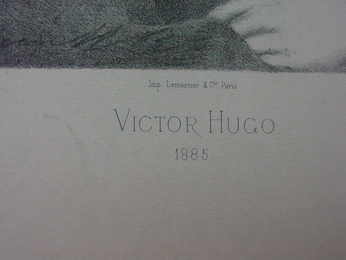 Victor Hugo Lithograph By Julien Chez Lelogeais-photo-1