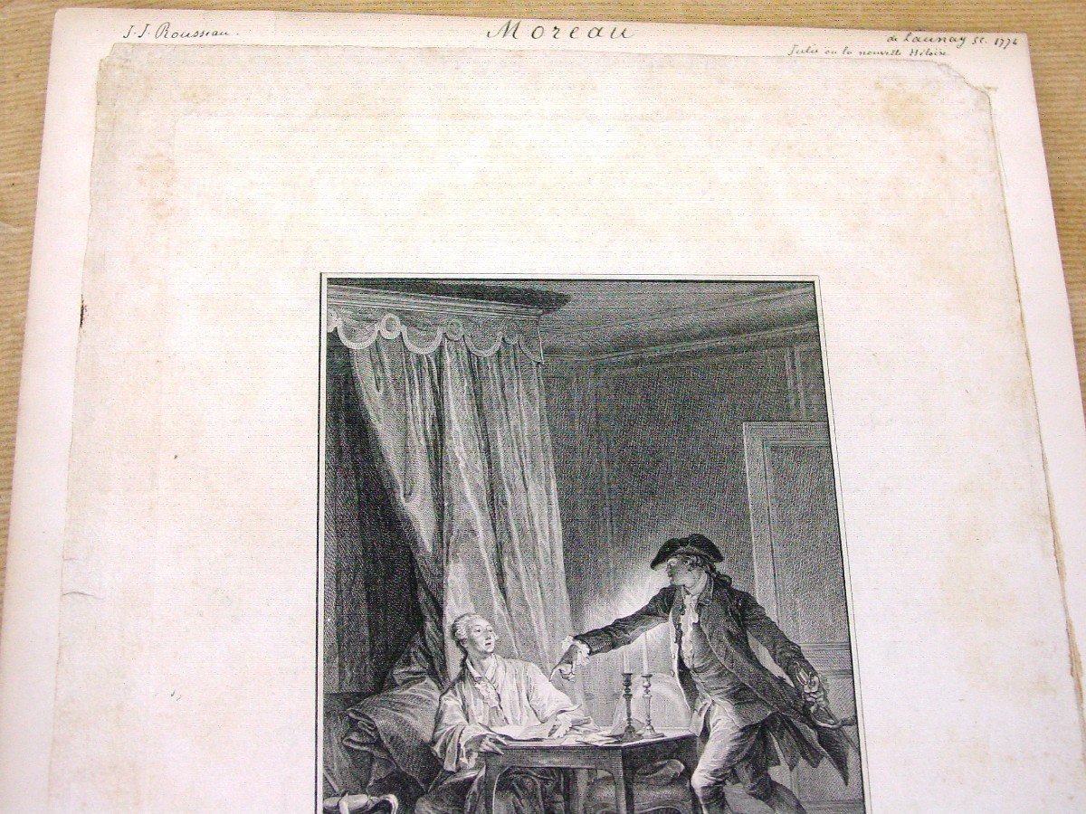 3 Engravings 1774: "the New Heloise" By Moreau, Lemire Launay-photo-3