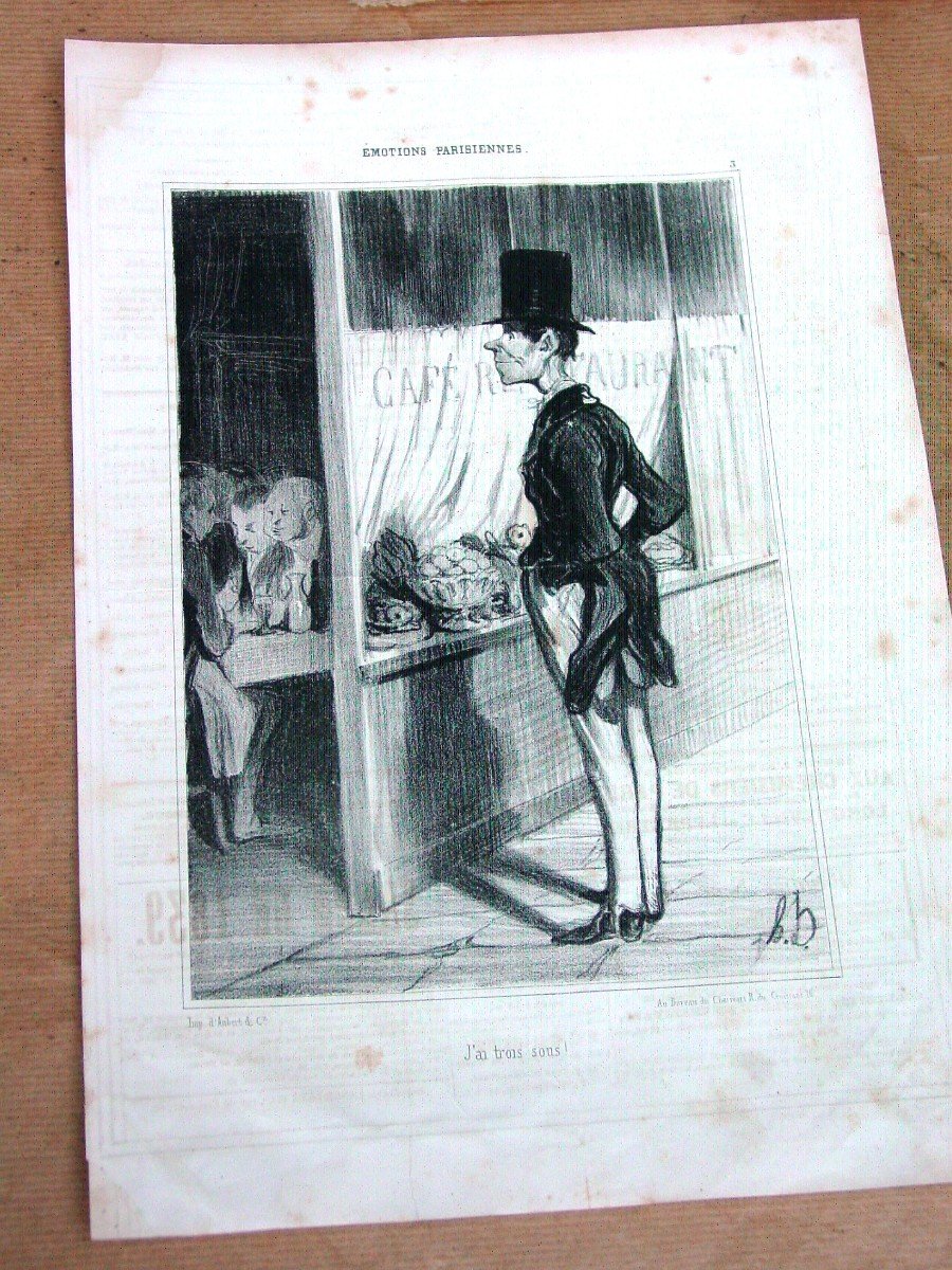 5 Lithographies Daumier "emotions Parisiennes" Charivari-photo-4