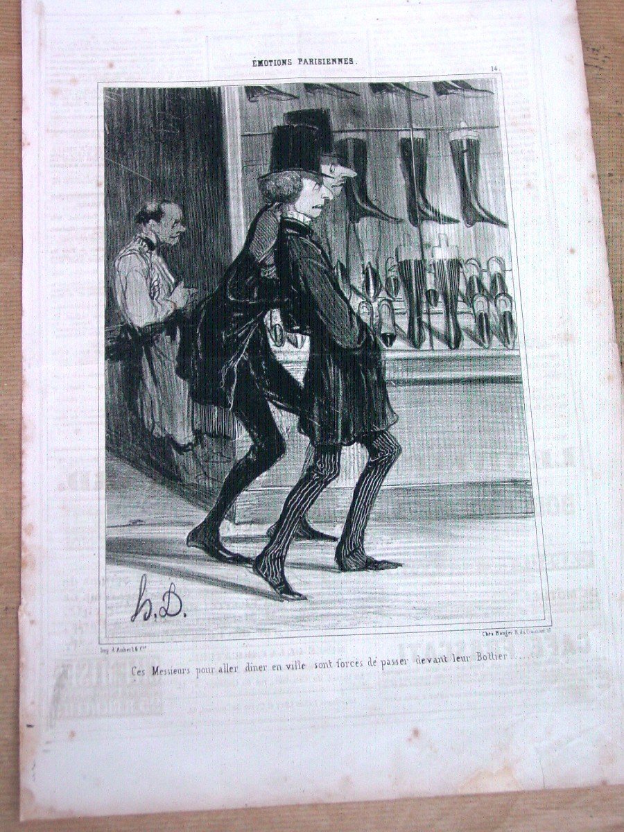 5 Lithographies Daumier "emotions Parisiennes" Charivari-photo-2