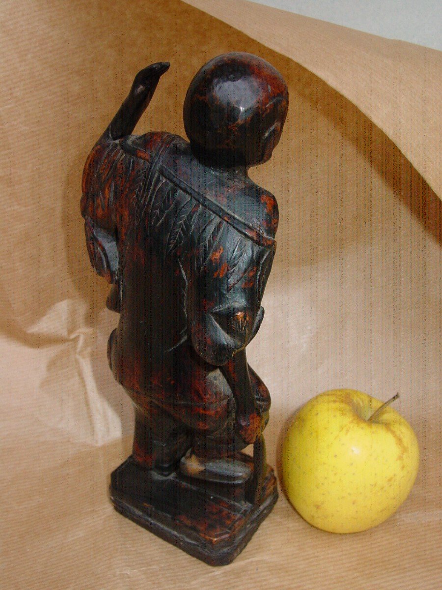 Japan, China Old Sage In Carved Root Wood 18-19th Century-photo-5